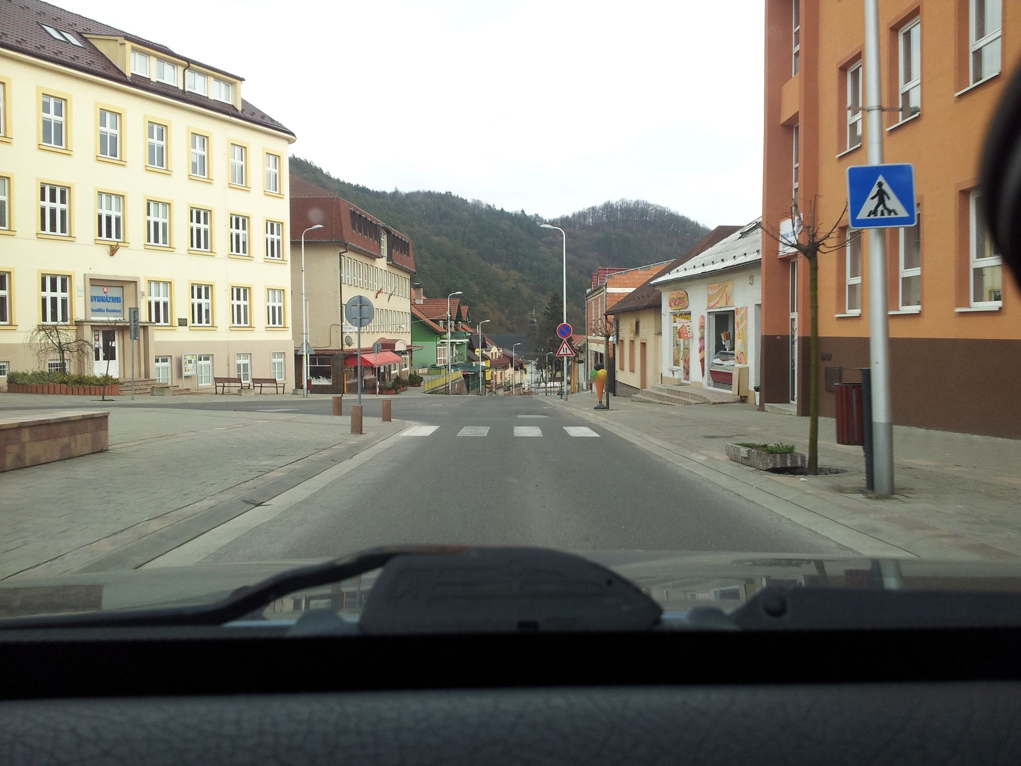 Street view of Nová Baňa